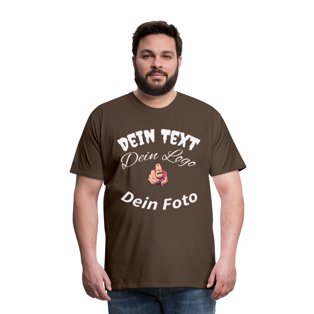 Herren - Männer Premium T-Shirt nach Wunsch selbst gestalten - Edelbraun