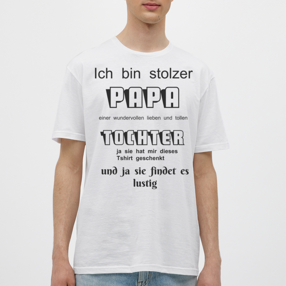 Papa-Power pur: Herren Männer T-Shirt  für stolze Väter - Weiß