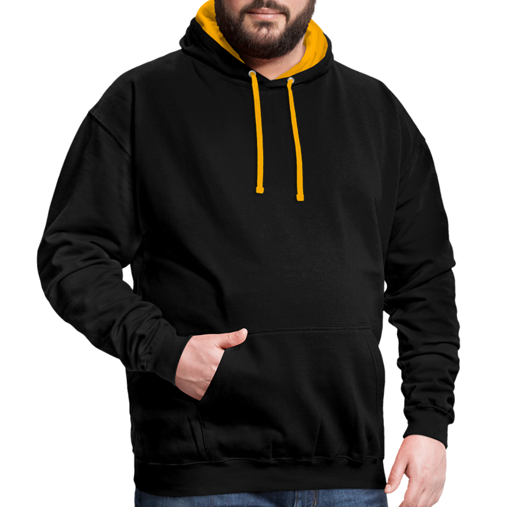 Rebellischer Herren Kontrast-Hoodie mit Totenkopf: Mach dich unverwechselbar - Schwarz/Gold