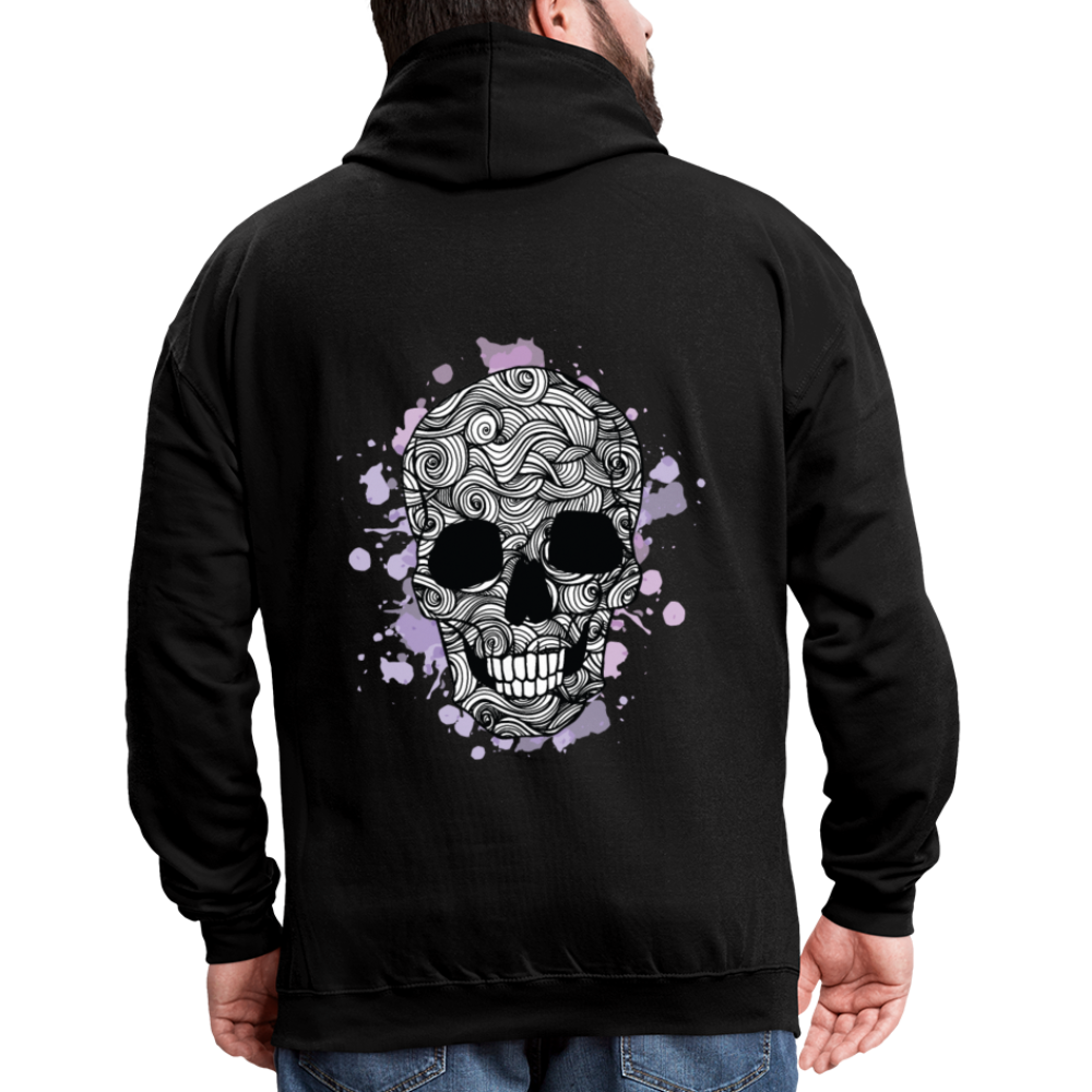 Rebellischer Herren Kontrast-Hoodie mit Totenkopf: Mach dich unverwechselbar - Schwarz/Gold