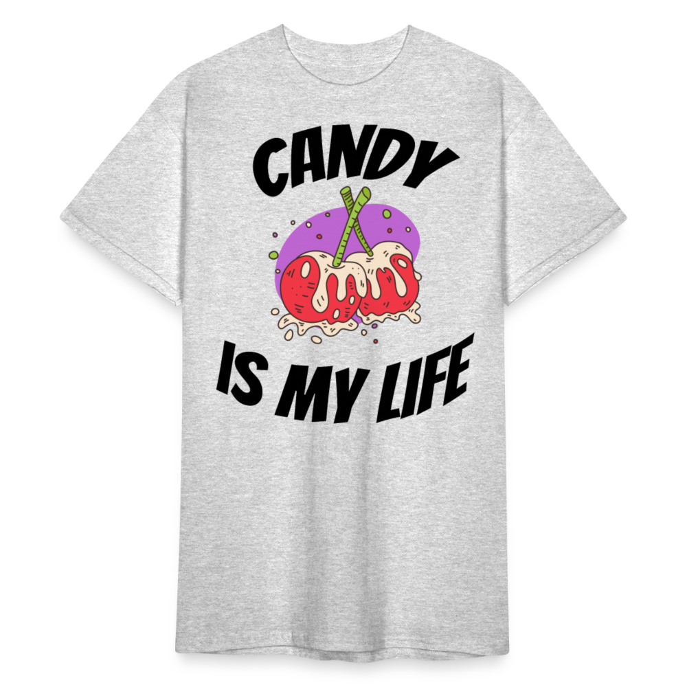 Herren - Männer Gildan Heavy T-Shirt Candy is my life - Grau meliert