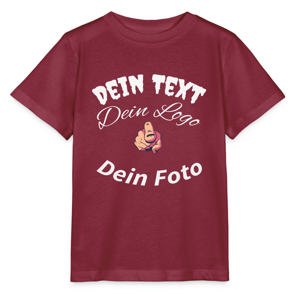 Dein Kinder-T-Shirt, ganz individuell & bio ! - Burgunderrot