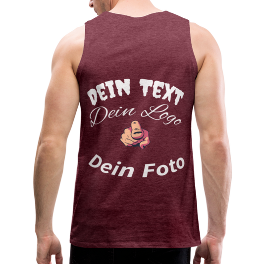 Herren - Männer Premium Tank  Top ganz nach Deinen Vorstellungen! - Bordeauxrot meliert