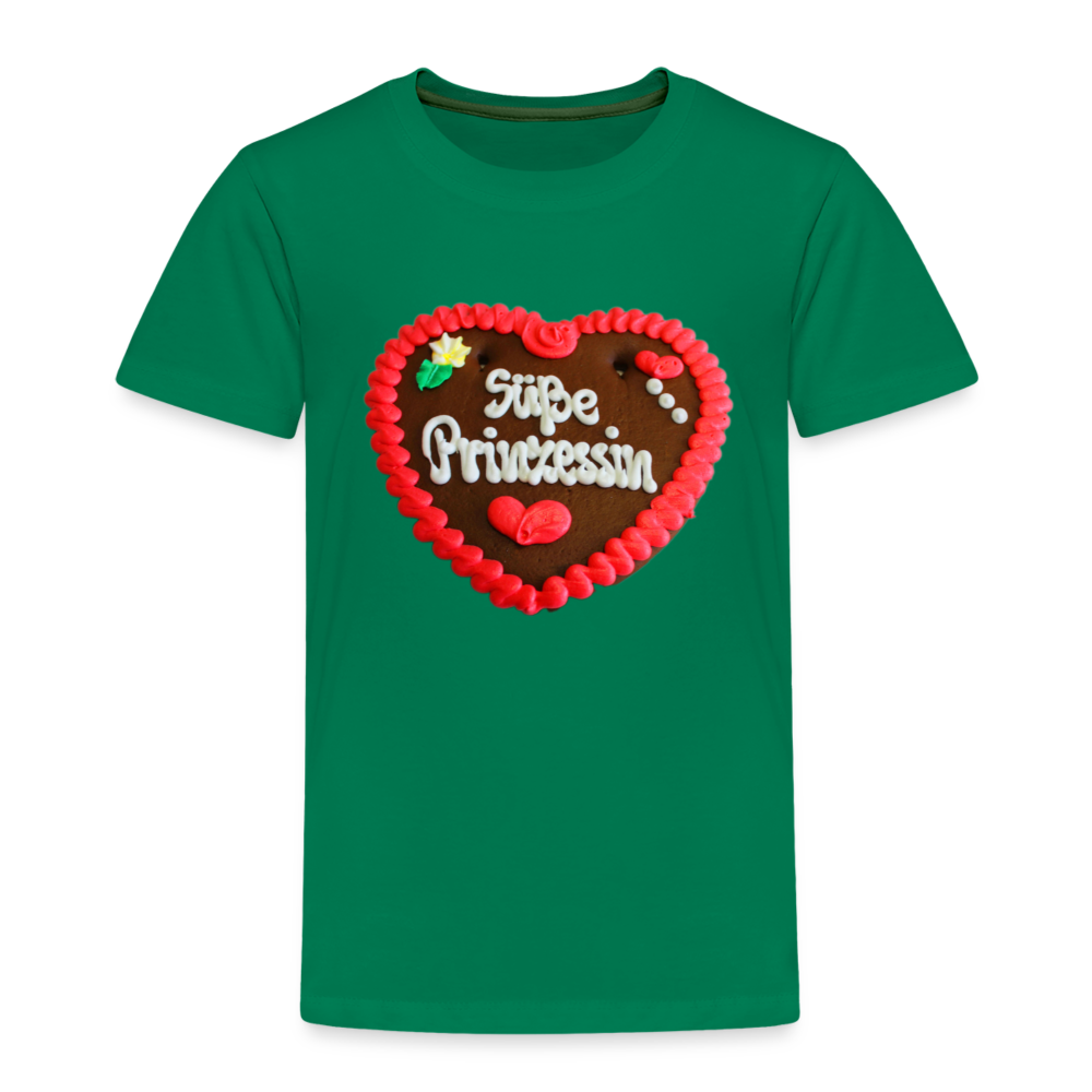 Kinder Premium T-Shirt Lebkuchenherz Süße Prinzessin - Kelly Green