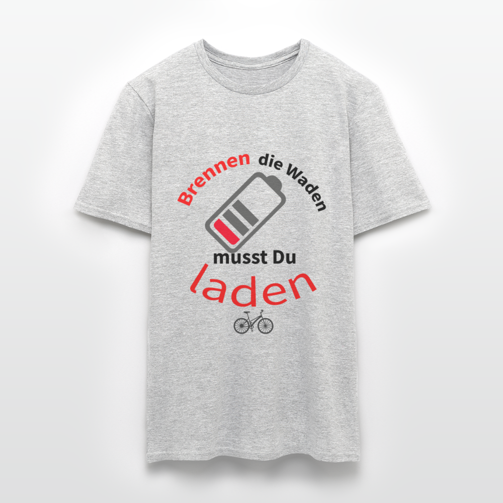 Brennen die Waden, musst du laden! Das witzigste Herren - Männer T-Shirt für alle Biker - Grau meliert