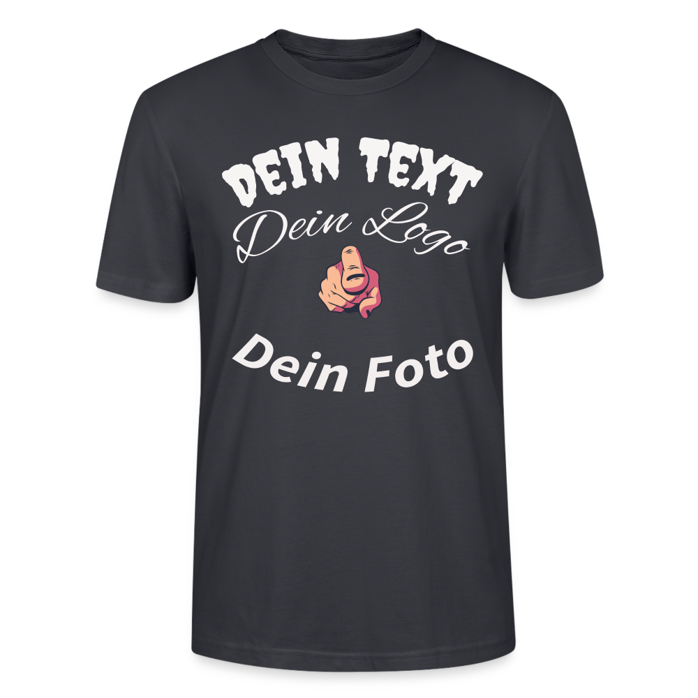 Herren - Männer Bio-T-Shirt  einzigartig wie du! Gestalte jetzt dein persönliches Design. - Dunkles Graublau