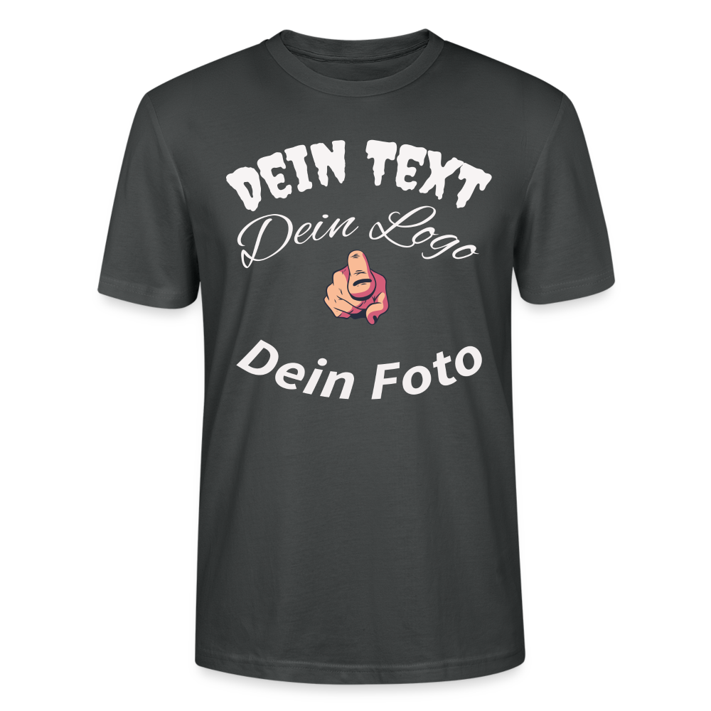 Herren - Männer Bio-T-Shirt  einzigartig wie du! Gestalte jetzt dein persönliches Design. - Anthrazit