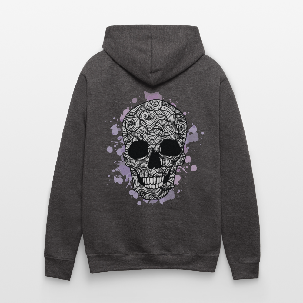 Rebellischer Herren Kontrast-Hoodie mit Totenkopf: Mach dich unverwechselbar - Anthrazit/Schwarz