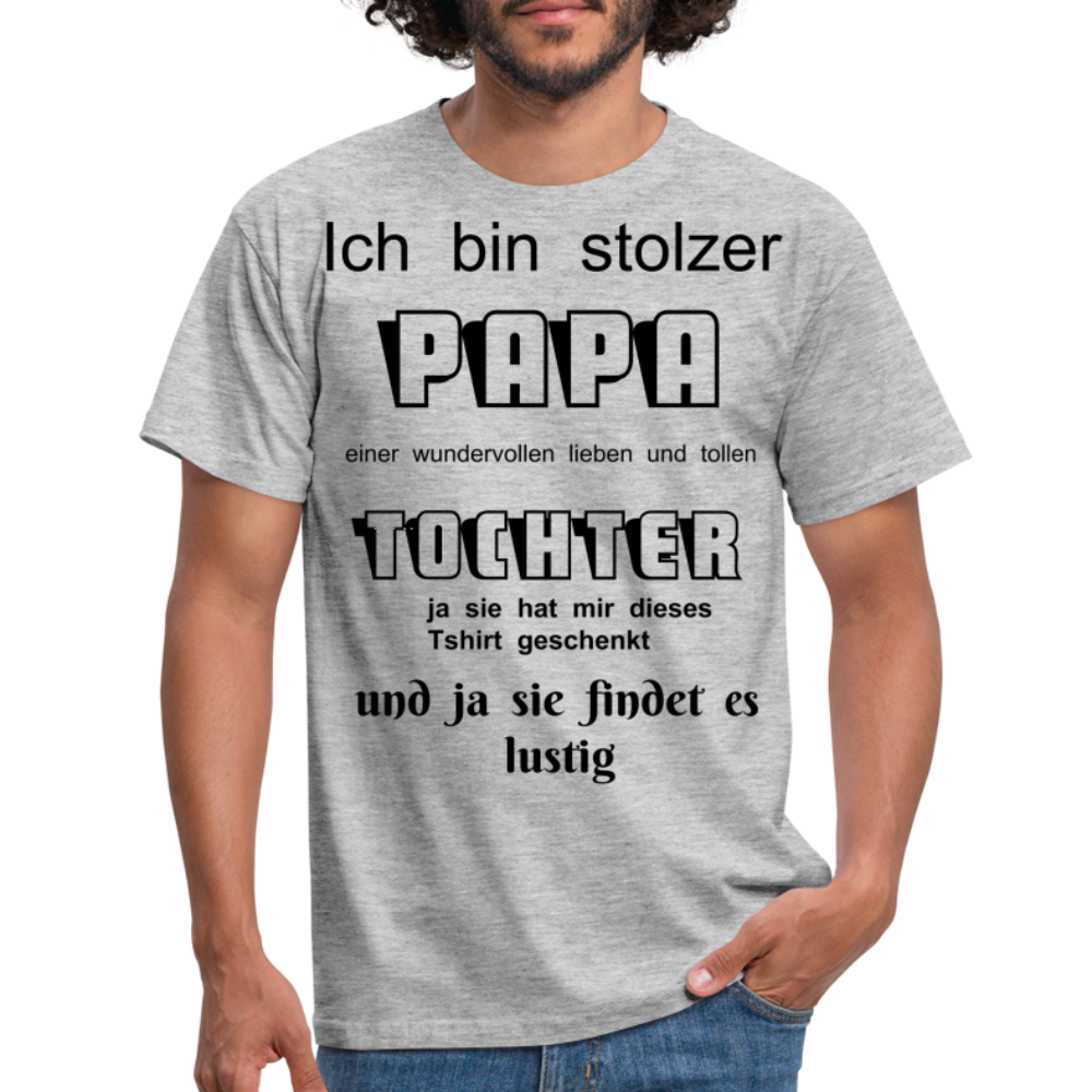 Papa-Power pur: Herren Männer T-Shirt  für stolze Väter - Grau meliert