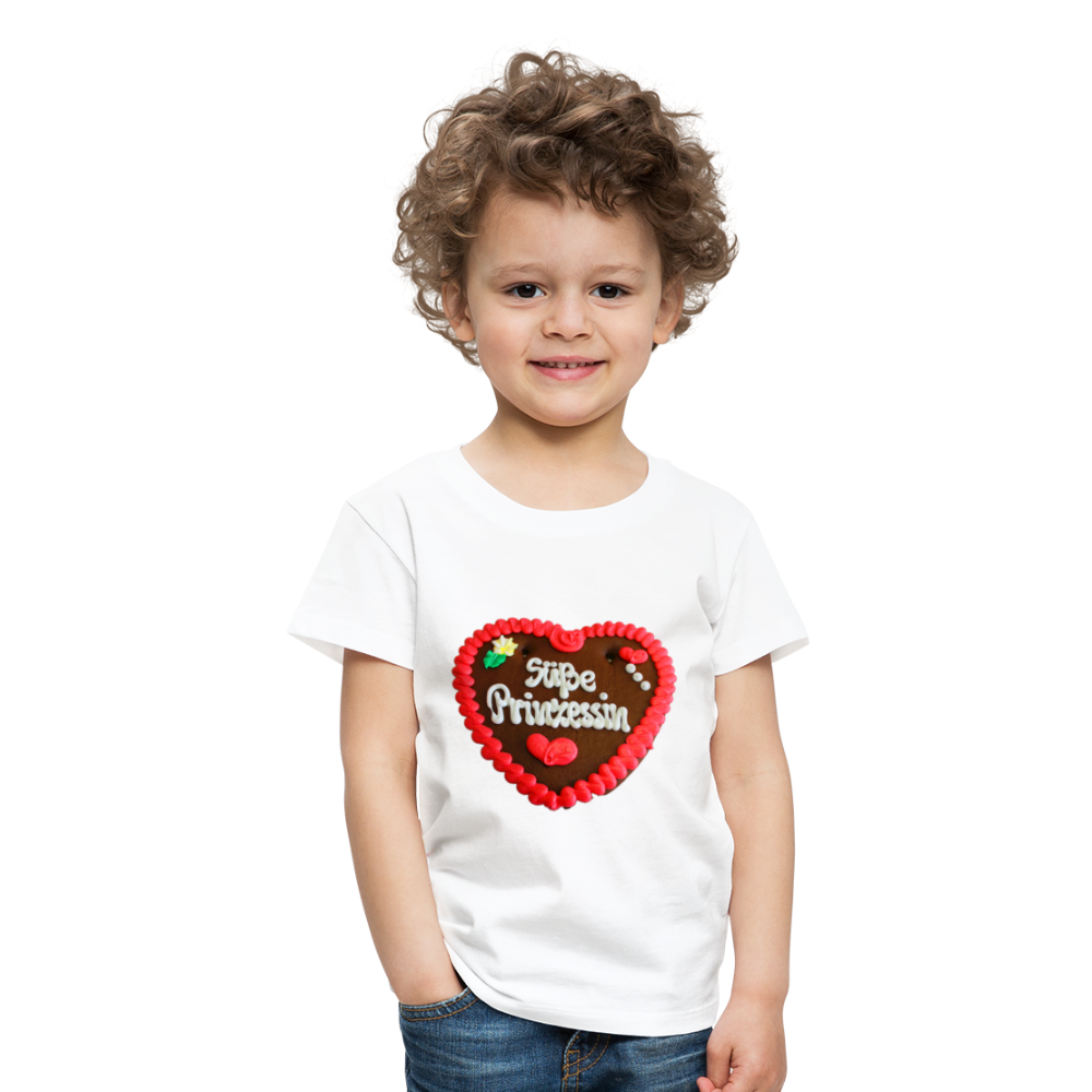 Kinder Premium T-Shirt Lebkuchenherz Süße Prinzessin - Weiß