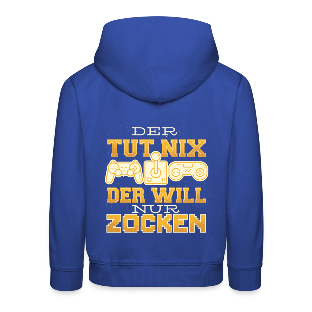 Kinder Premium Hoodie Der tut nix der will nur zocken - Royalblau