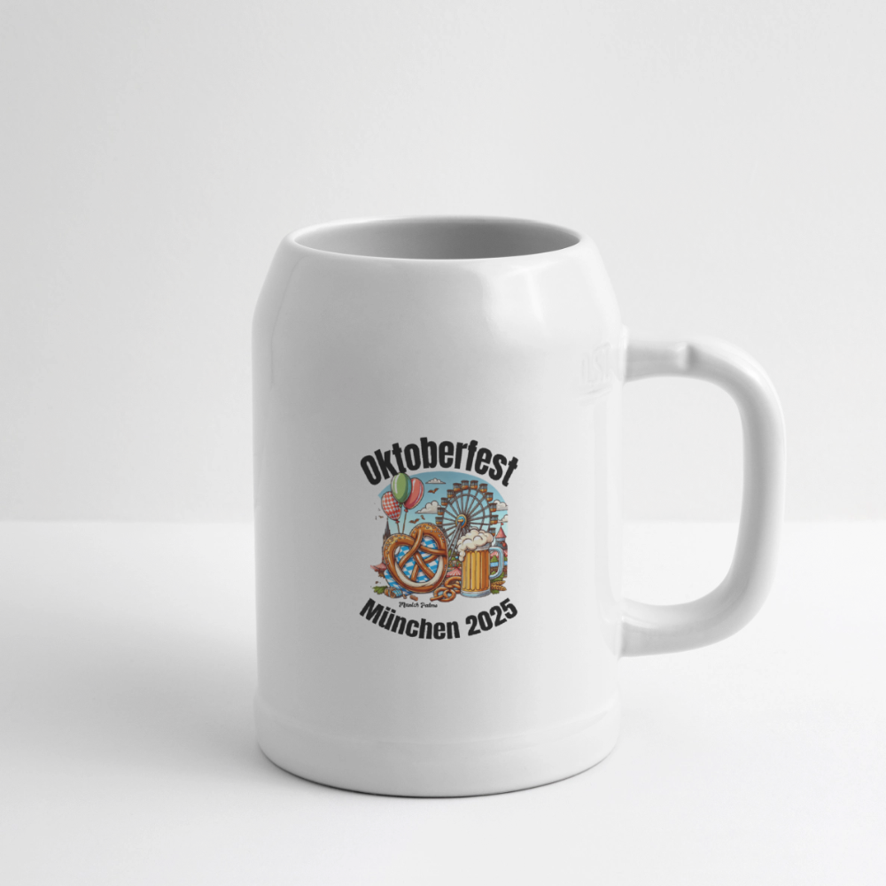 Bierkrug  im "Munich Palms"-Design ! - Weiß