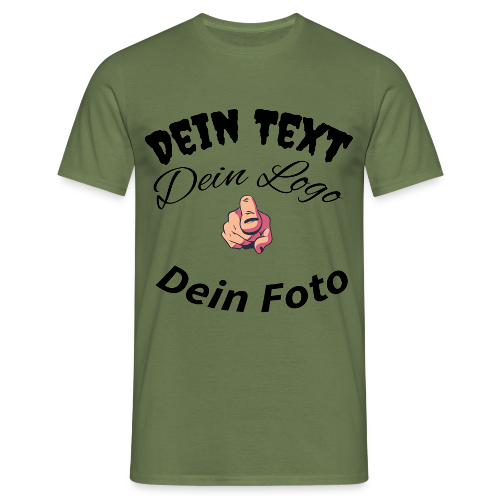 Herren -Männer Shirt  Entfache deine Kreativität: Gestalte dein einzigartiges T-Shirt! - Militärgrün