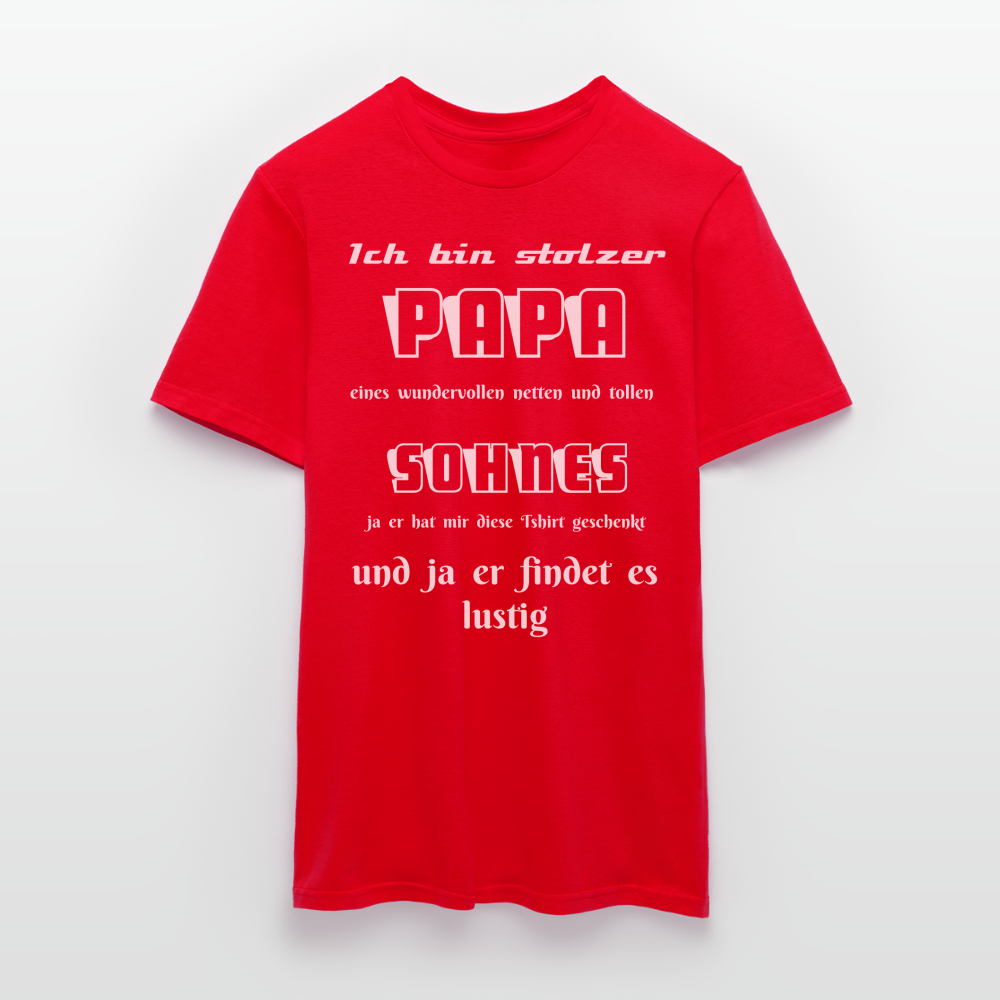 Vaterstolz zum Anziehen: Unser einzigartiges Männer T-Shirt für Papas - Rot