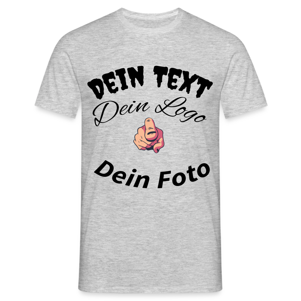 Herren -Männer Shirt  Entfache deine Kreativität: Gestalte dein einzigartiges T-Shirt! - Grau meliert