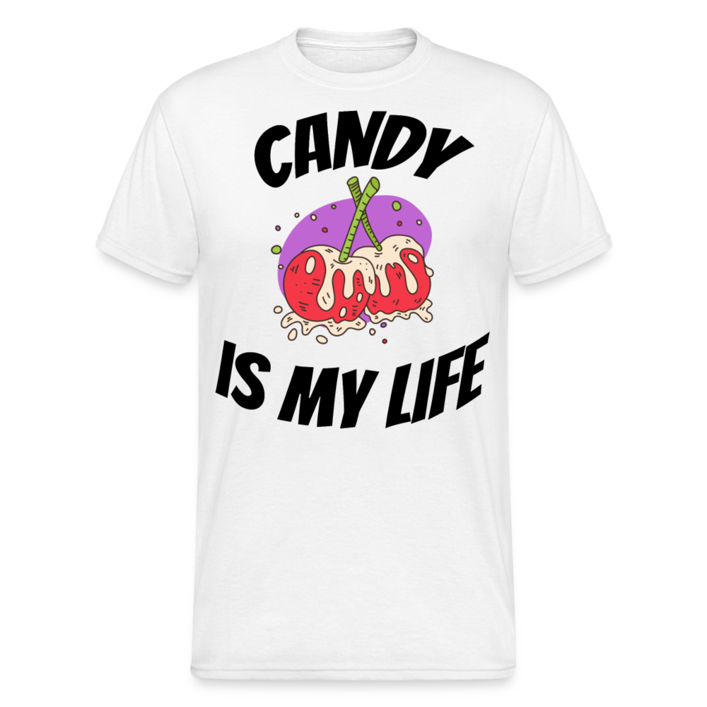 Herren - Männer Gildan Heavy T-Shirt Candy is my life - Weiß