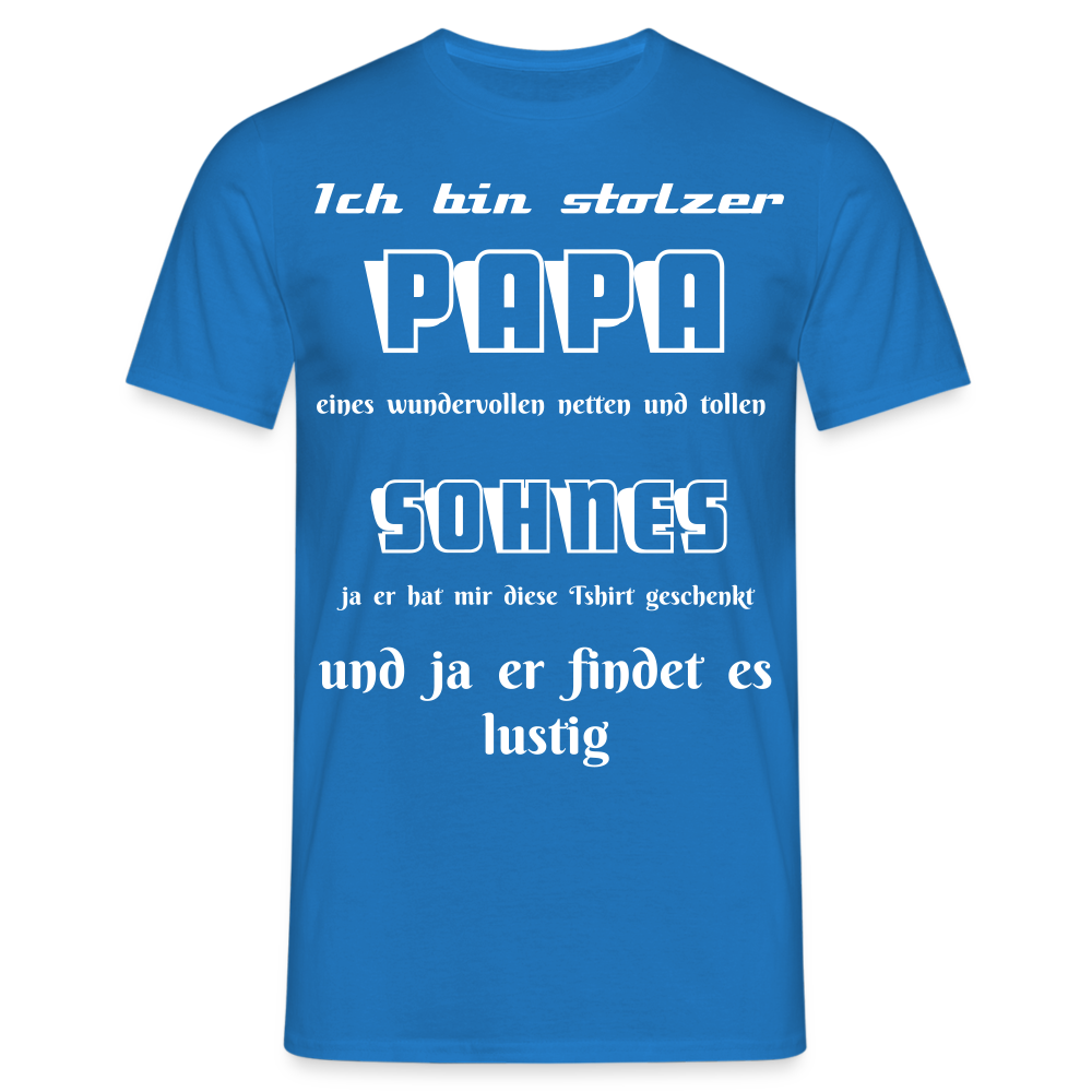 Vaterstolz zum Anziehen: Unser einzigartiges Männer T-Shirt für Papas - Royalblau