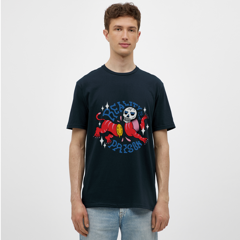 Verbinde dich mit der Wildnis: Unser Herren T-Shirt mit eindrucksvollem Tierschädel - Navy