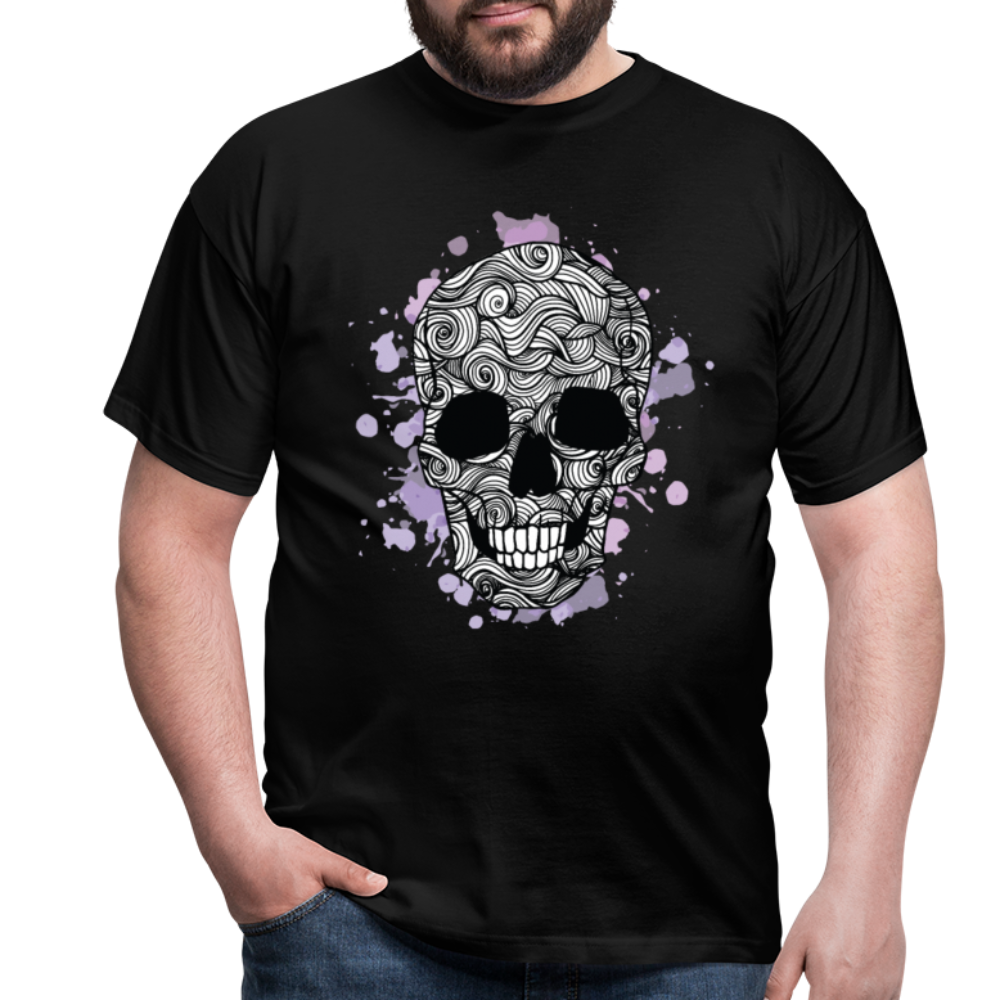 Dunkle Eleganz: Totenkopf- Herren T-Shirt für wahre Gothic-Fans - Schwarz