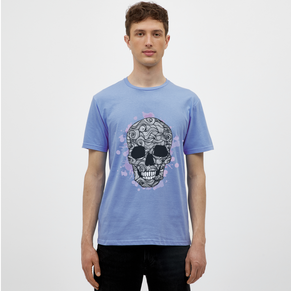 Dunkle Eleganz: Totenkopf- Herren T-Shirt für wahre Gothic-Fans - carolina blue