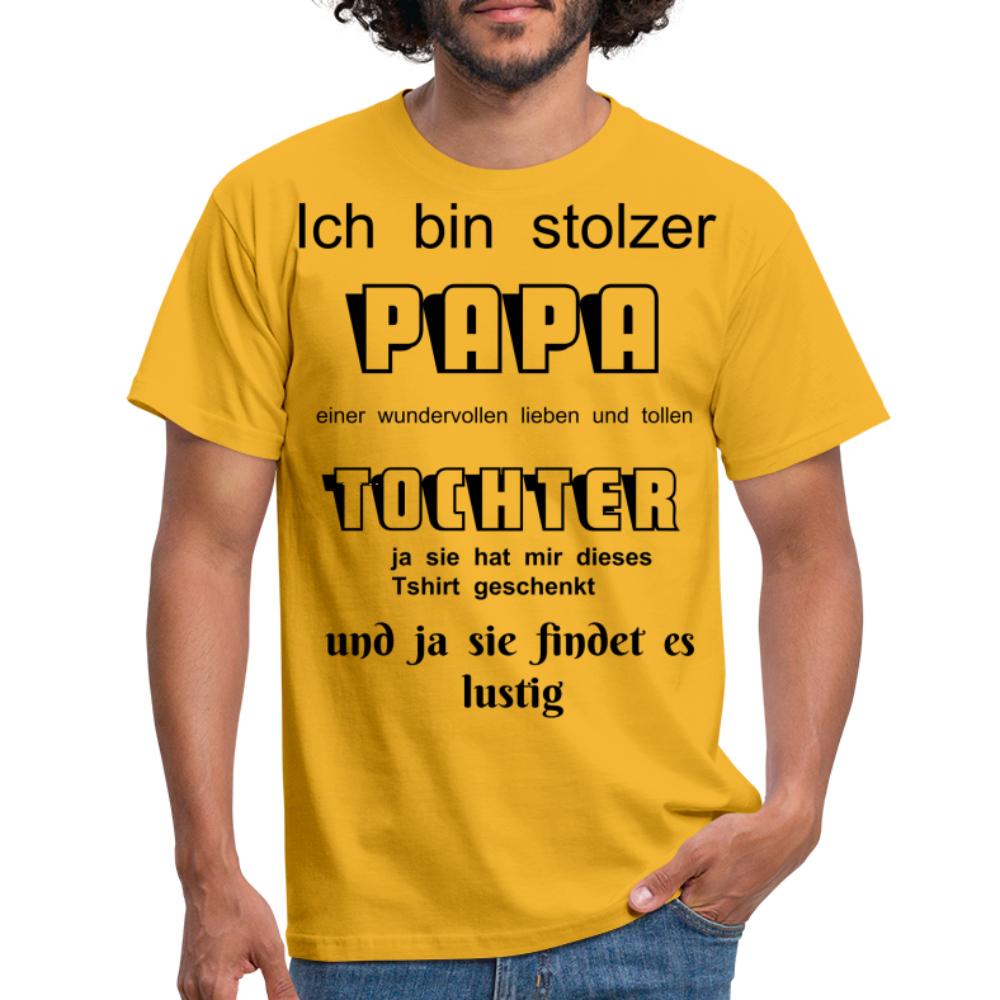 Papa-Power pur: Herren Männer T-Shirt  für stolze Väter - Gelb