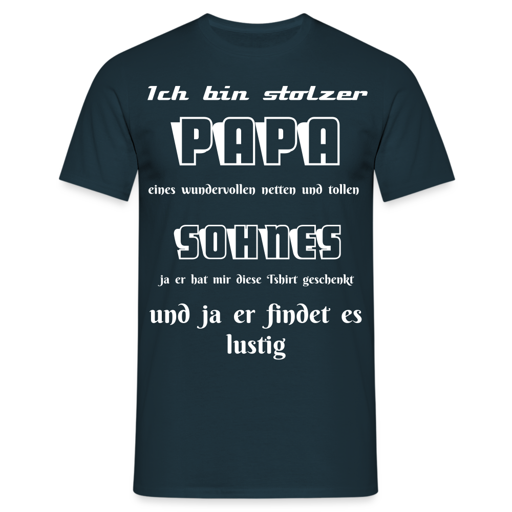 Vaterstolz zum Anziehen: Unser einzigartiges Männer T-Shirt für Papas - Navy