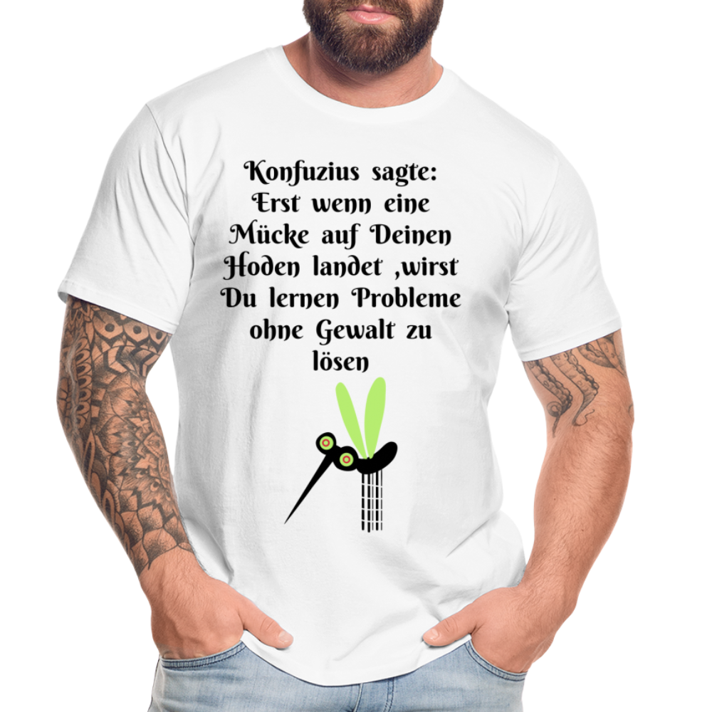 Männer Premium Bio T-Shirt Konfuzius meets Humor: Bio-T-Shirt mit dem ultimativen Zitat - Weiß