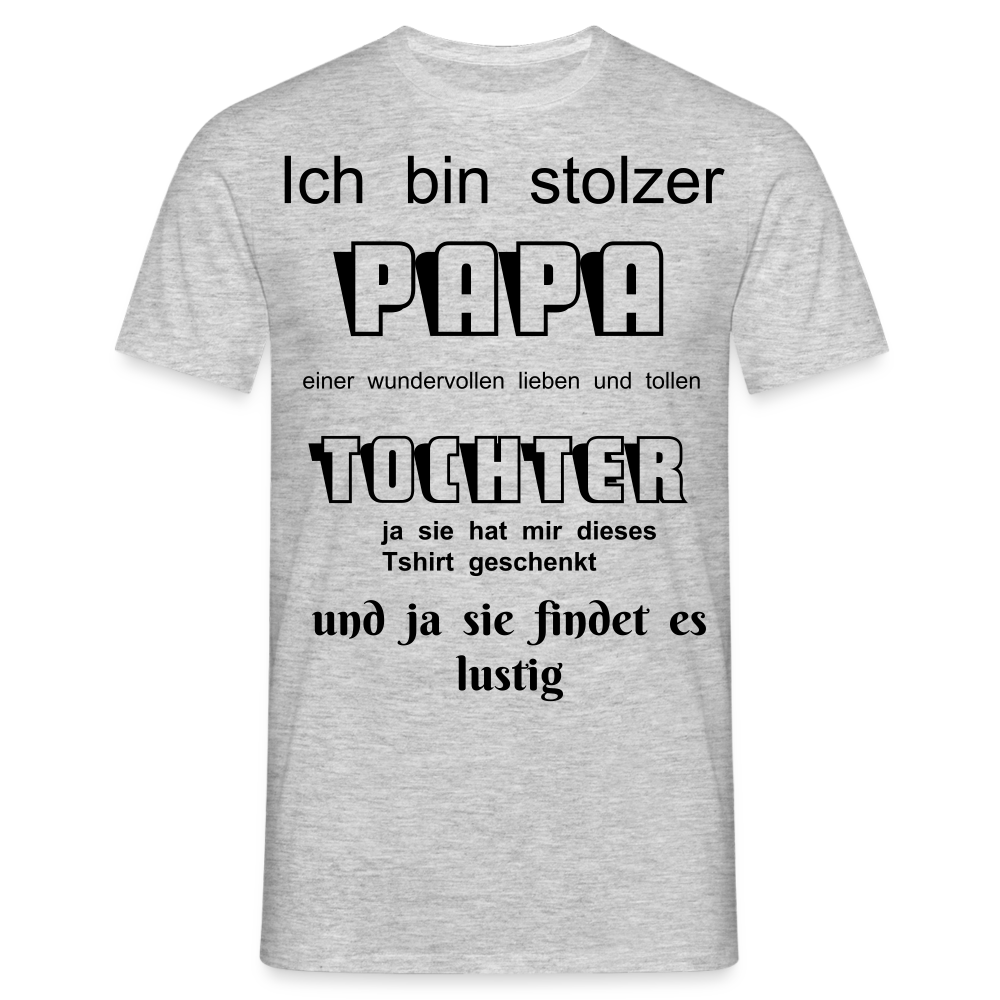 Papa-Power pur: Herren Männer T-Shirt  für stolze Väter - Grau meliert