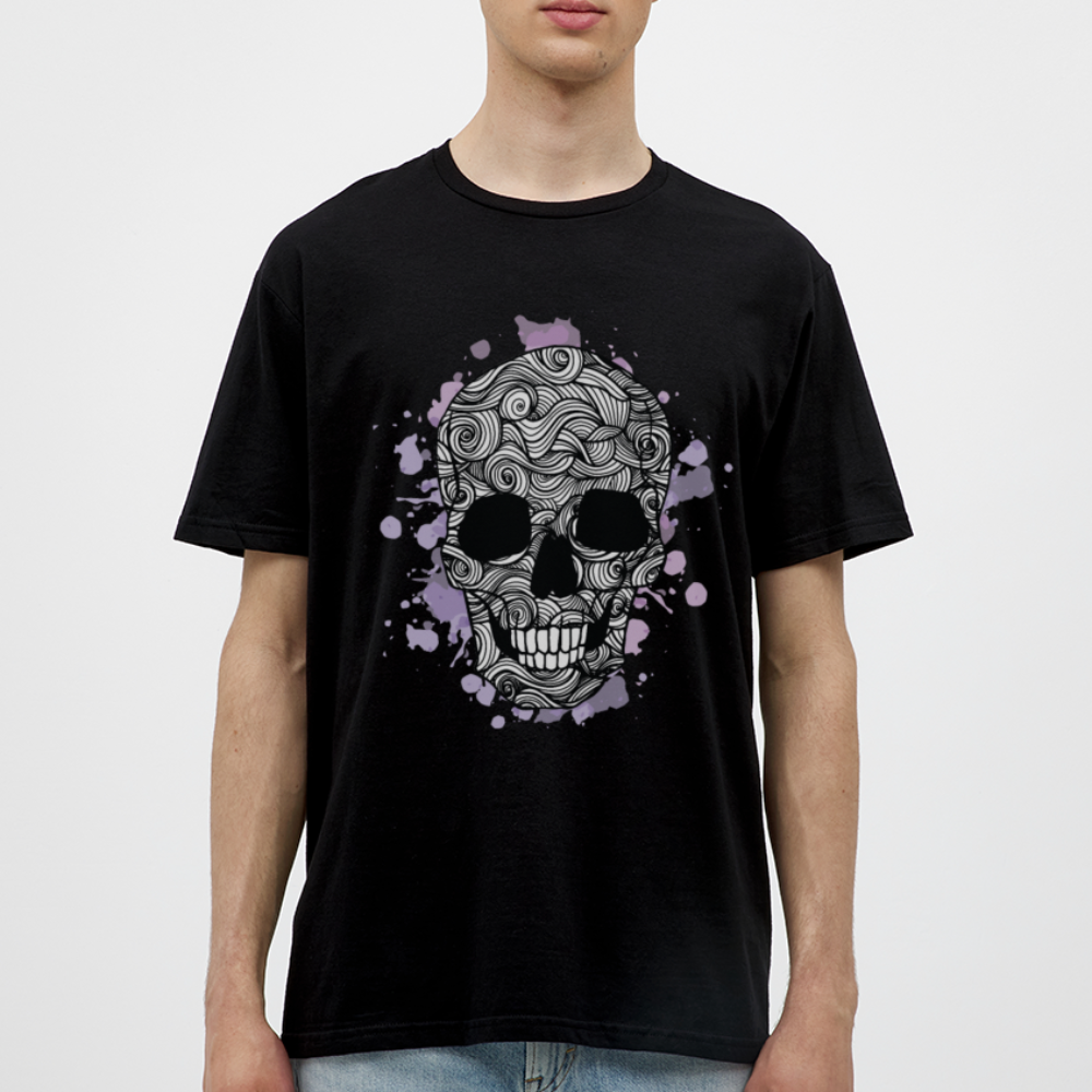 Dunkle Eleganz: Totenkopf-Herren T-Shirt für wahre Gothic-Fans - Schwarz