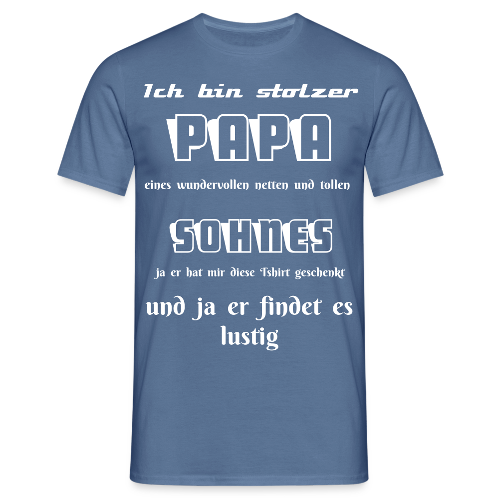 Vaterstolz zum Anziehen: Unser einzigartiges Männer T-Shirt für Papas - Taubenblau 