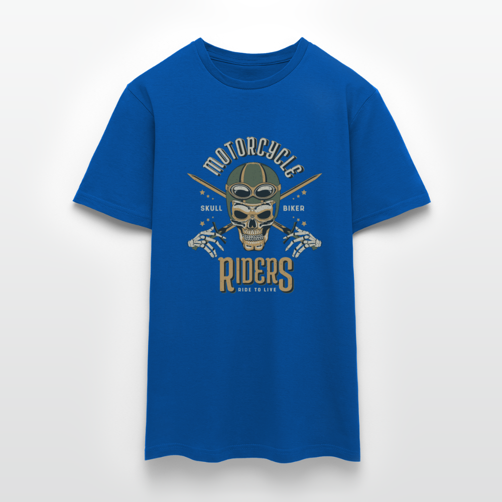 Entfessle den Biker in dir: Unser Motorrad-T-Shirt für Männer - Royalblau