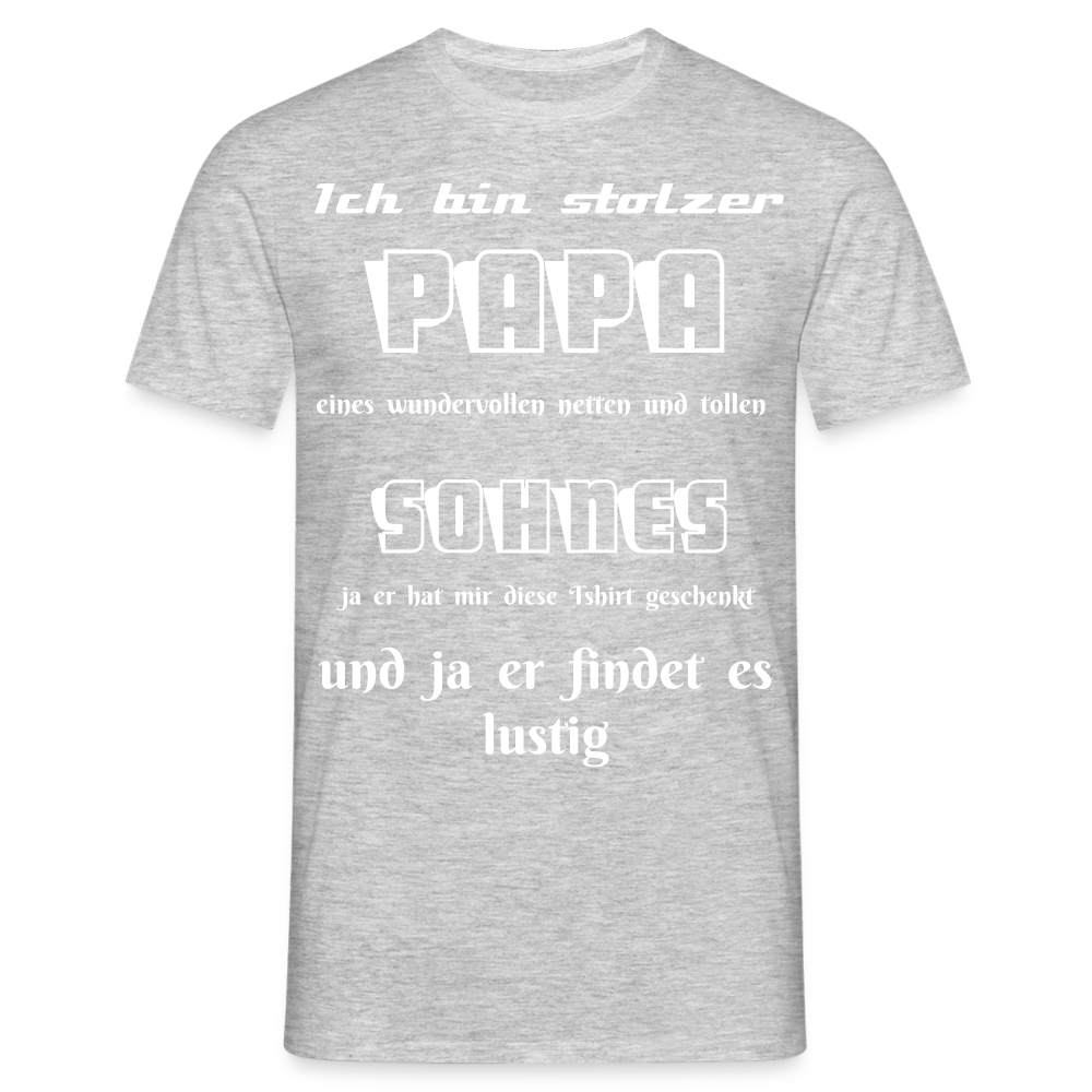 Vaterstolz zum Anziehen: Unser einzigartiges Männer T-Shirt für Papas - Grau meliert