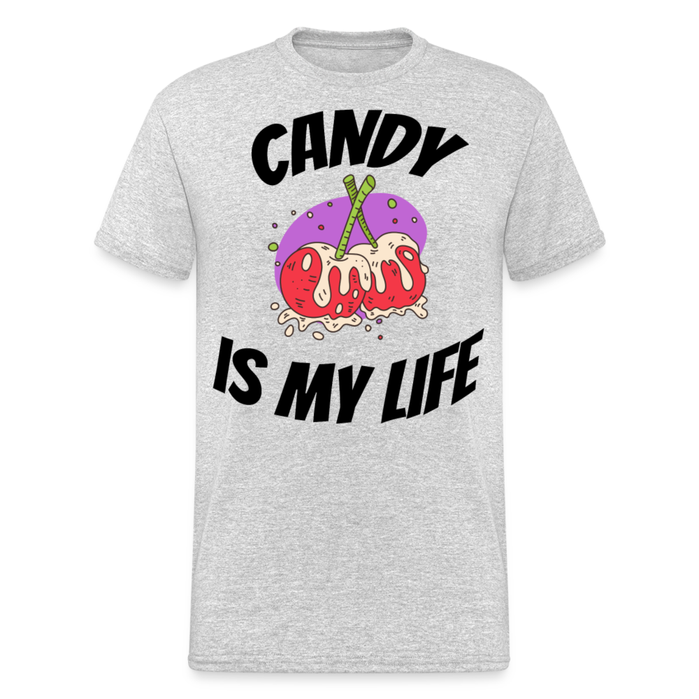 Herren - Männer Gildan Heavy T-Shirt Candy is my life - Grau meliert