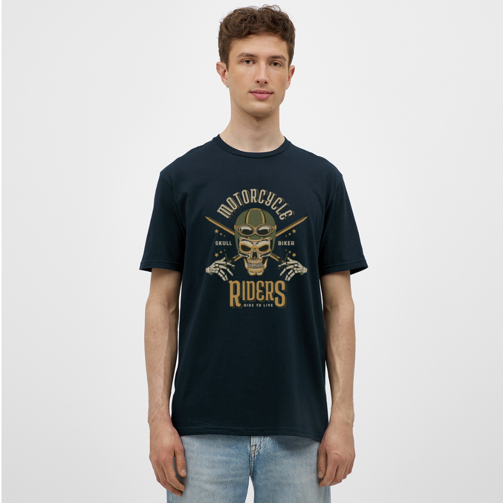 Entfessle den Biker in dir: Unser Motorrad-T-Shirt für Männer - Navy