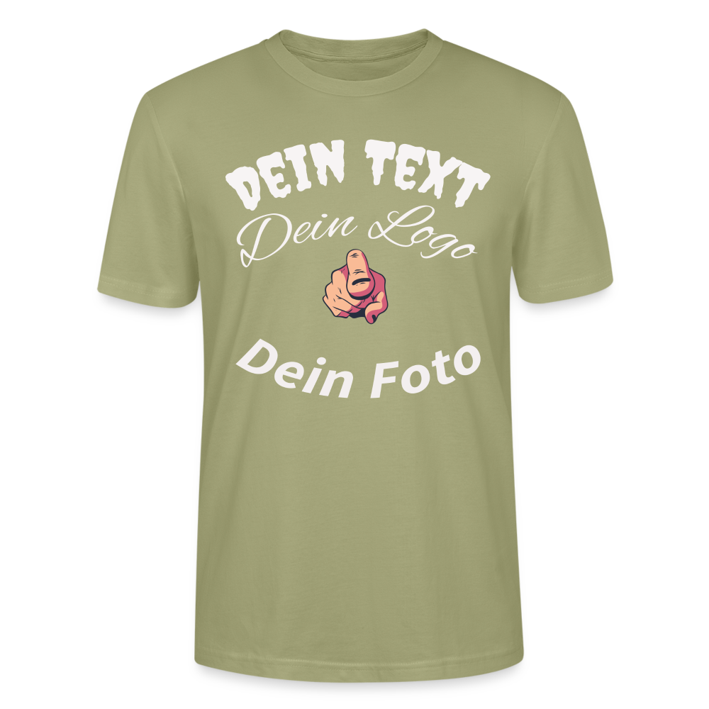 Herren - Männer Bio-T-Shirt  einzigartig wie du! Gestalte jetzt dein persönliches Design. - Nebelgrün