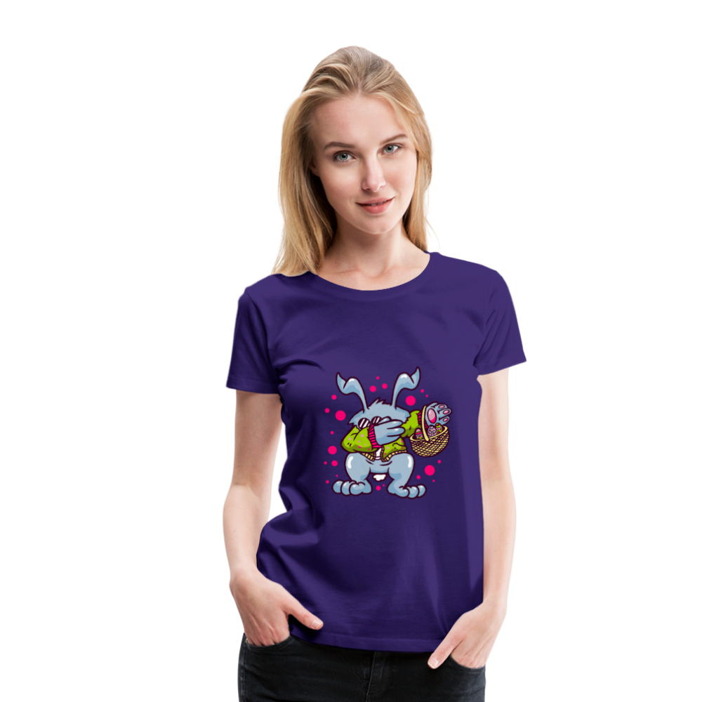 Hüpf in den Frühling: Unser süßes Damen Premium -T-Shirt mit Osterhasen-Motiv - Lila