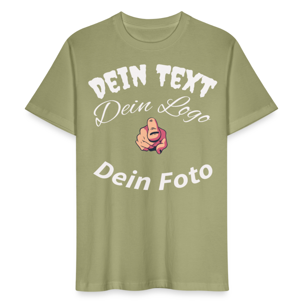 Herren - Männer Bio-T-Shirt  einzigartig wie du! Gestalte jetzt dein persönliches Design. - Nebelgrün