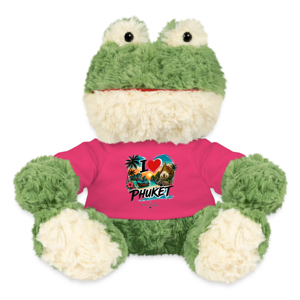 MiniFeet® Frosch Torge mit "I love Phuket" Design, München Palmen, bunt und detailreich, aus flexiblem Material, von Spreadconnect
