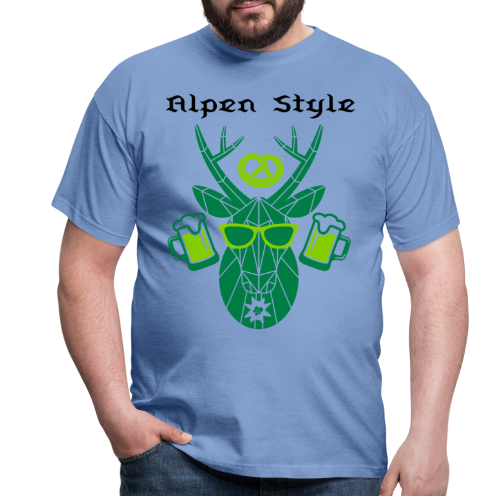 Herren - Männer T-Shirt bayrisch Alpen Style grün - carolina blue