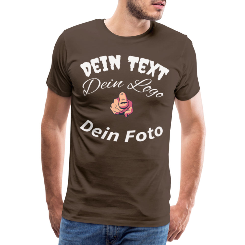 Herren - Männer Premium T-Shirt nach Wunsch selbst gestalten - Edelbraun