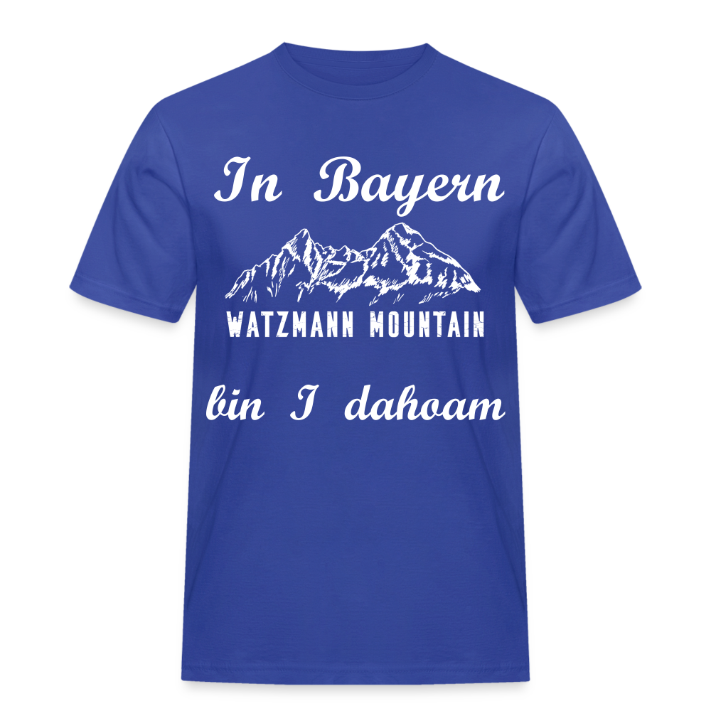 Herren - Männer Workwear T-Shirt bayrisch In Bayern bin I dahoam Watzmann Mountains - Royalblau