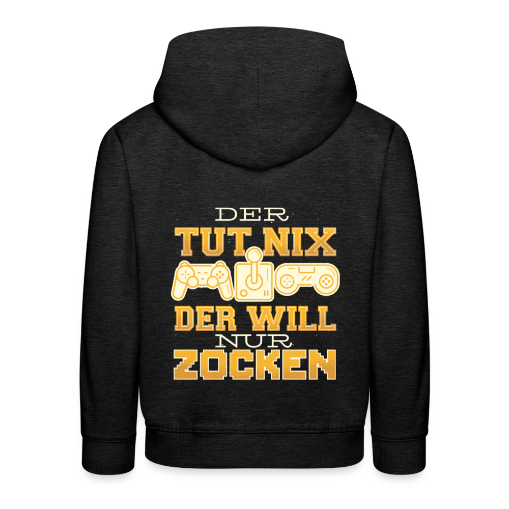 Kinder Premium Hoodie Der tut nix der will nur zocken - Anthrazit