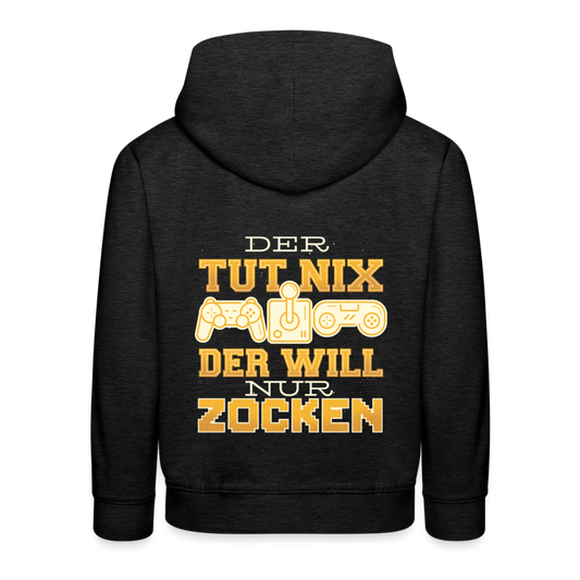 Kinder Premium Hoodie Der tut nix der will nur zocken - Anthrazit