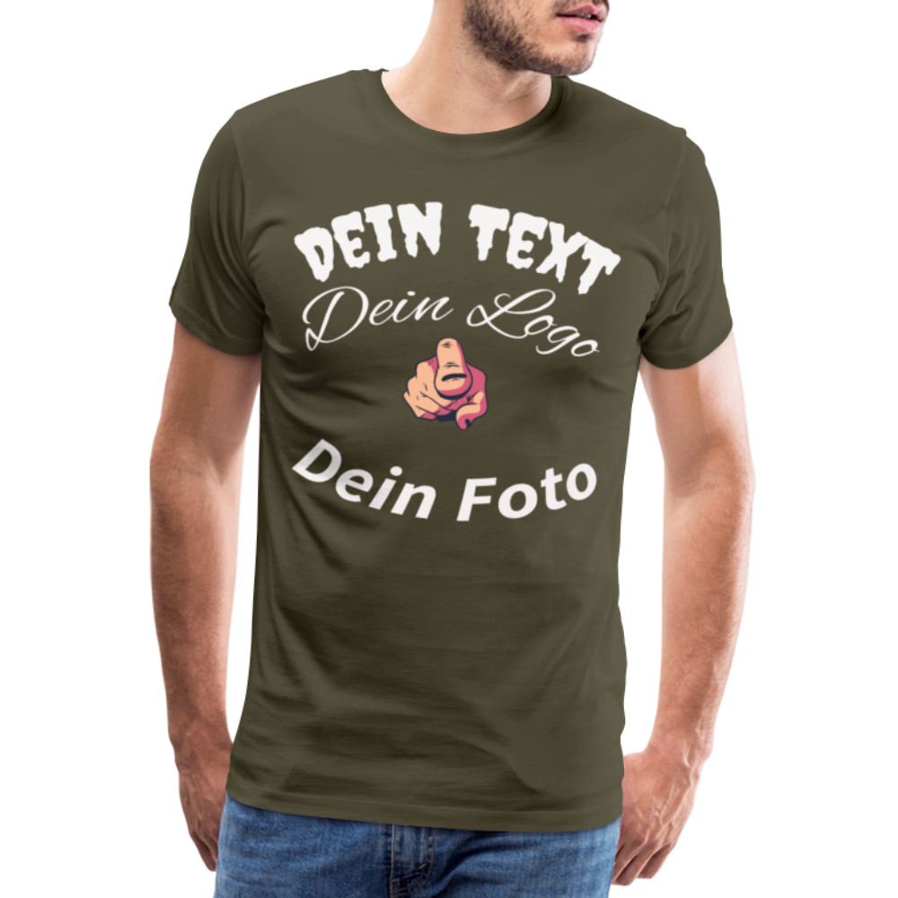 Herren - Männer Premium T-Shirt nach Wunsch selbst gestalten - Khaki