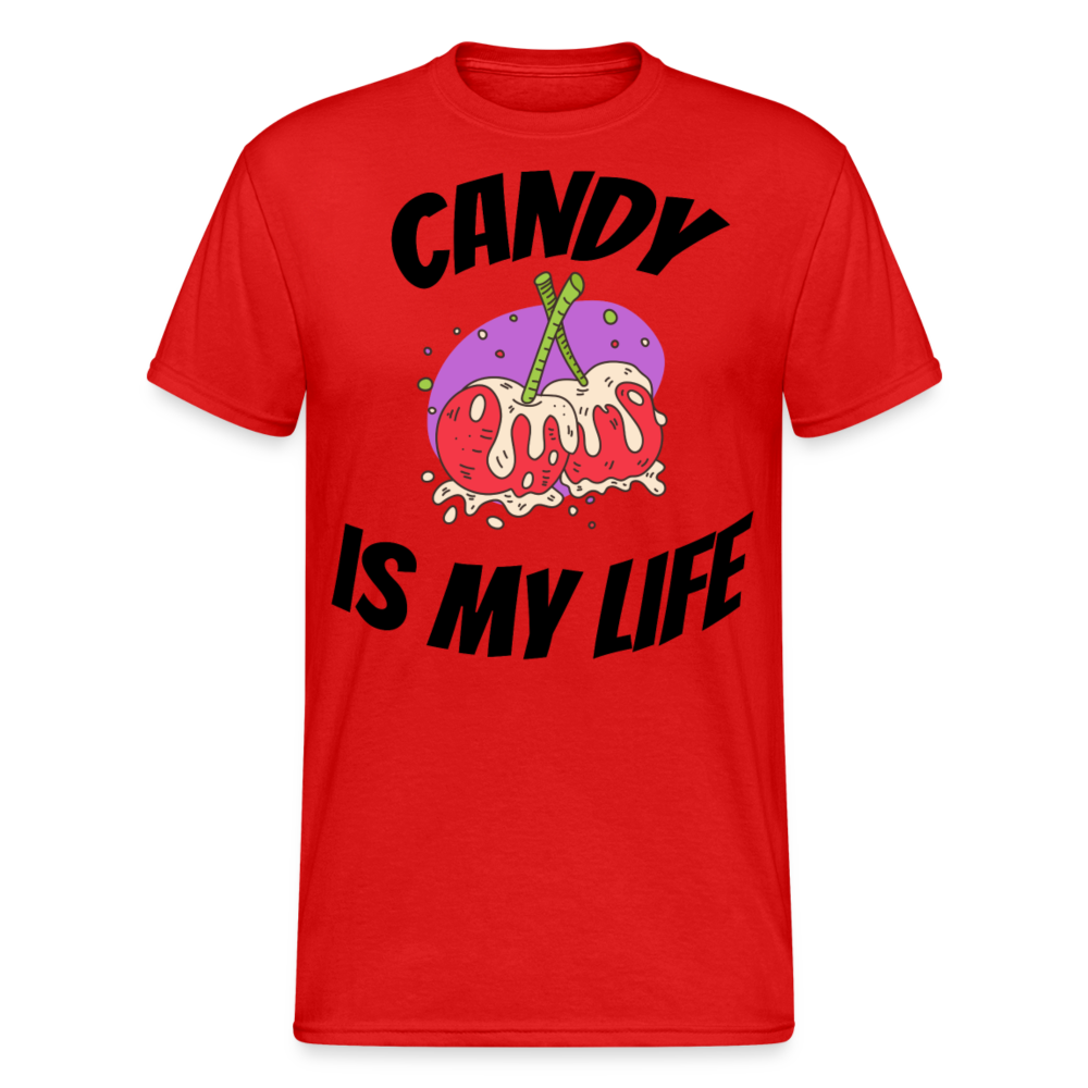 Herren - Männer Gildan Heavy T-Shirt Candy is my life - Rot