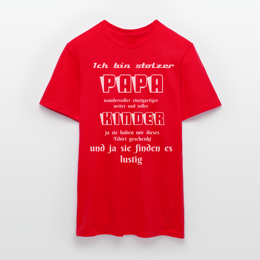 Papa-Power pur: Zeig deine Liebe mit unserem Herren T-Shirt - Rot