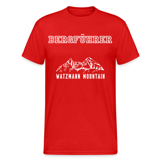 Männer Gildan Heavy T-Shirt Bergführer Watzmann Mountain - Rot