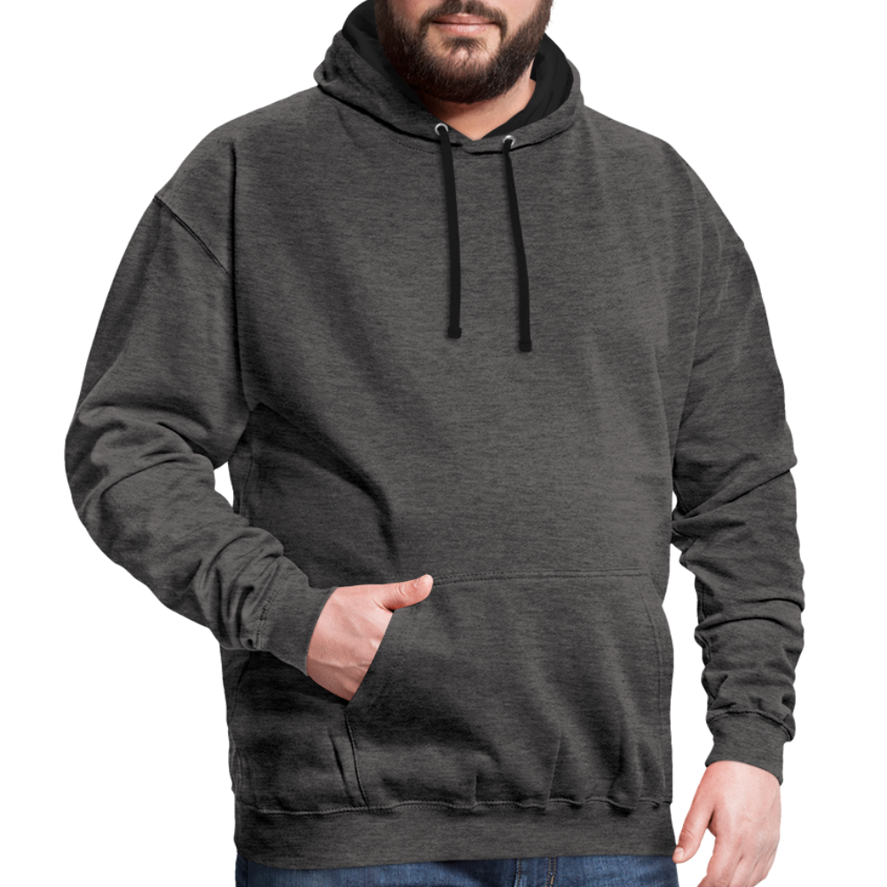 Rebellischer Herren Kontrast-Hoodie mit Totenkopf: Mach dich unverwechselbar - Anthrazit/Schwarz