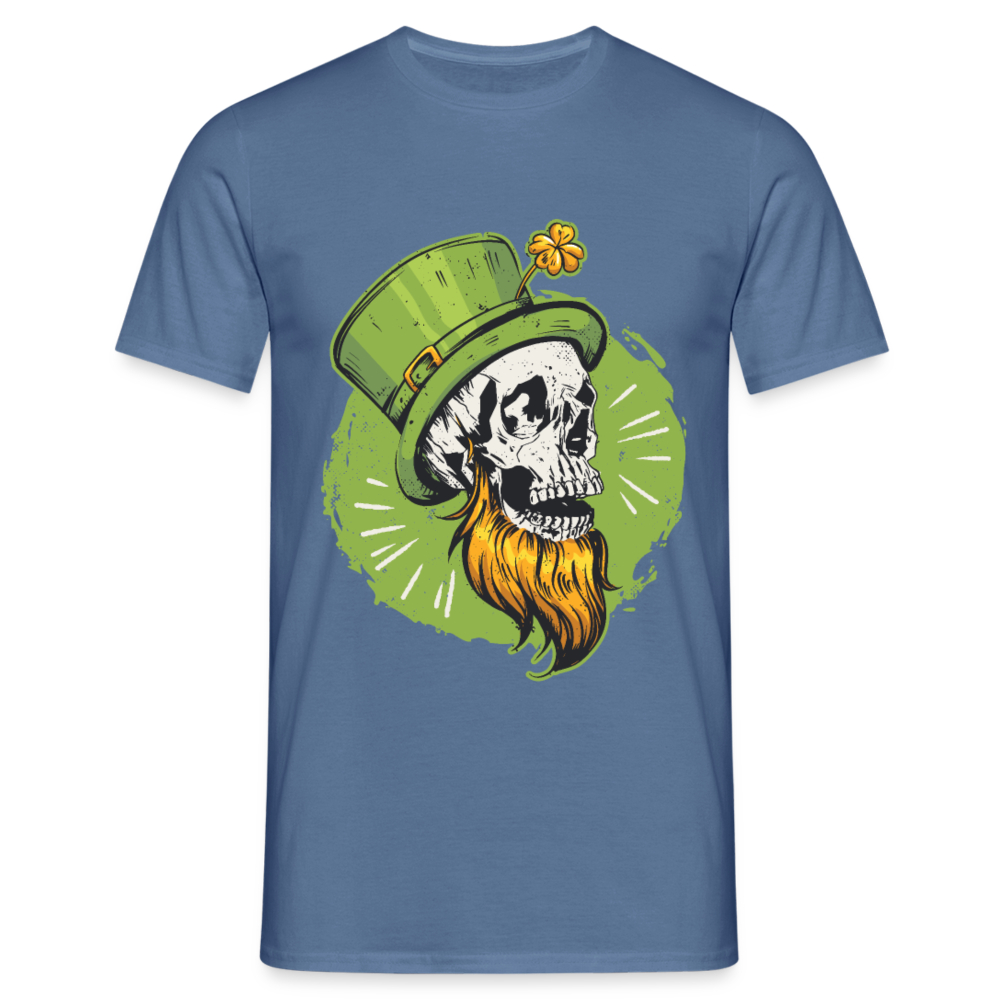 Irisch und unsterblich: Unser St. Patrick's Day Schädel -Herren--T-Shirt - Taubenblau 