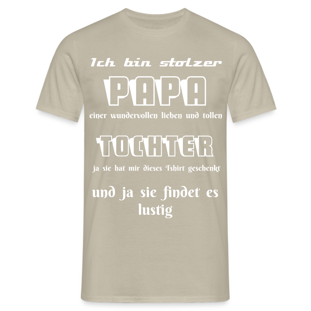 Vater-Tochter-Liebe zum Anziehen: Unser einzigartiges  Männer T-Shirt - Sandbeige